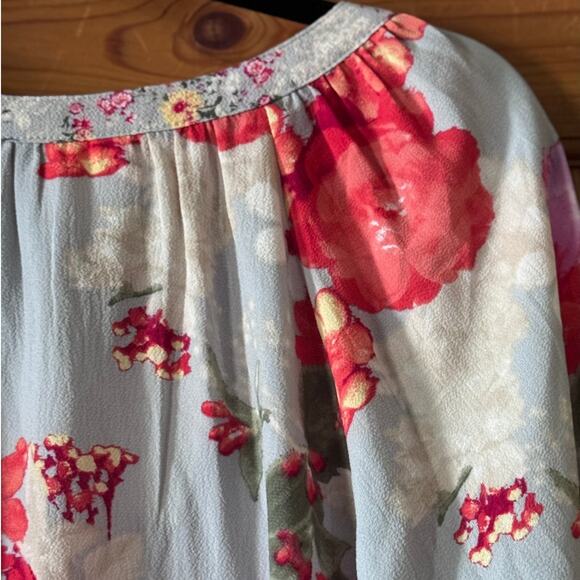 Fig and Flower mulit print L NWT femine whimiscal tie sleeve boho chic - Picture 10 of 12